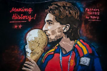 Ferran Torres mural vandalized in Barcelona