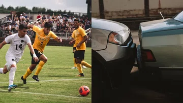 Soccer Ball Launches into Traffic, Causing Crash During Uruguayan Match